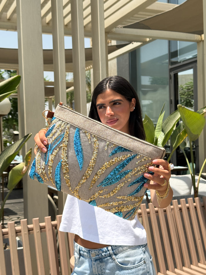 Blue Mirage Statement Clutch