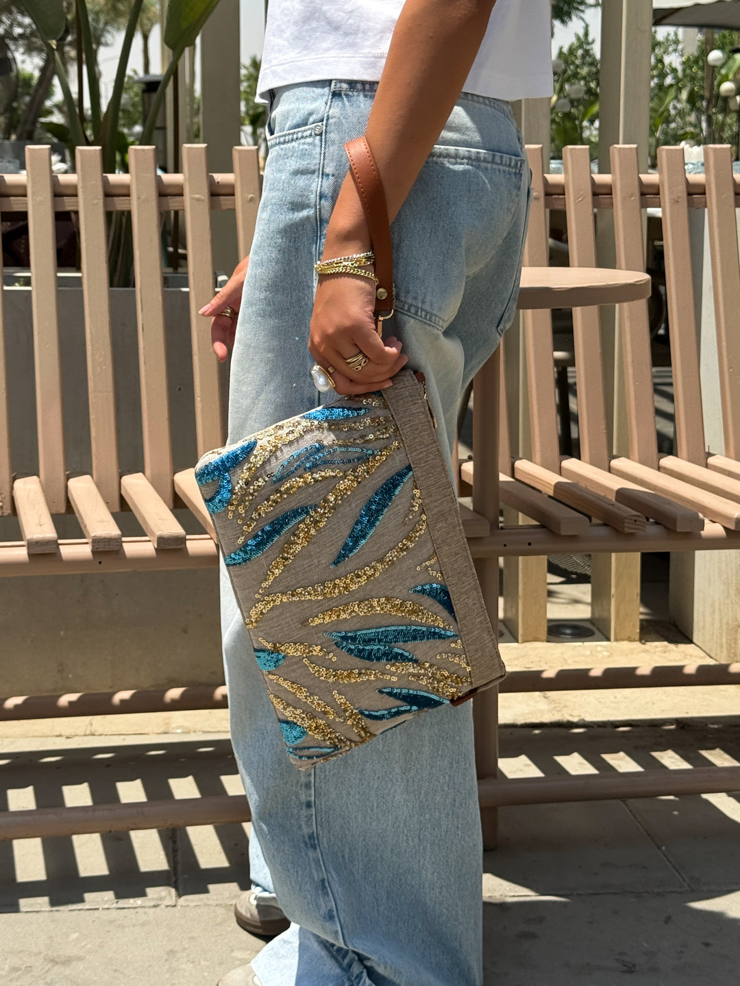 Blue Mirage Statement Clutch
