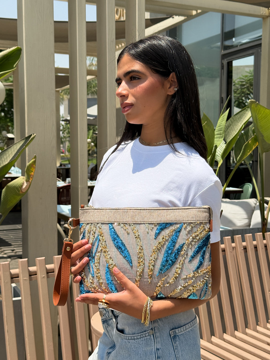 Blue Mirage Statement Clutch