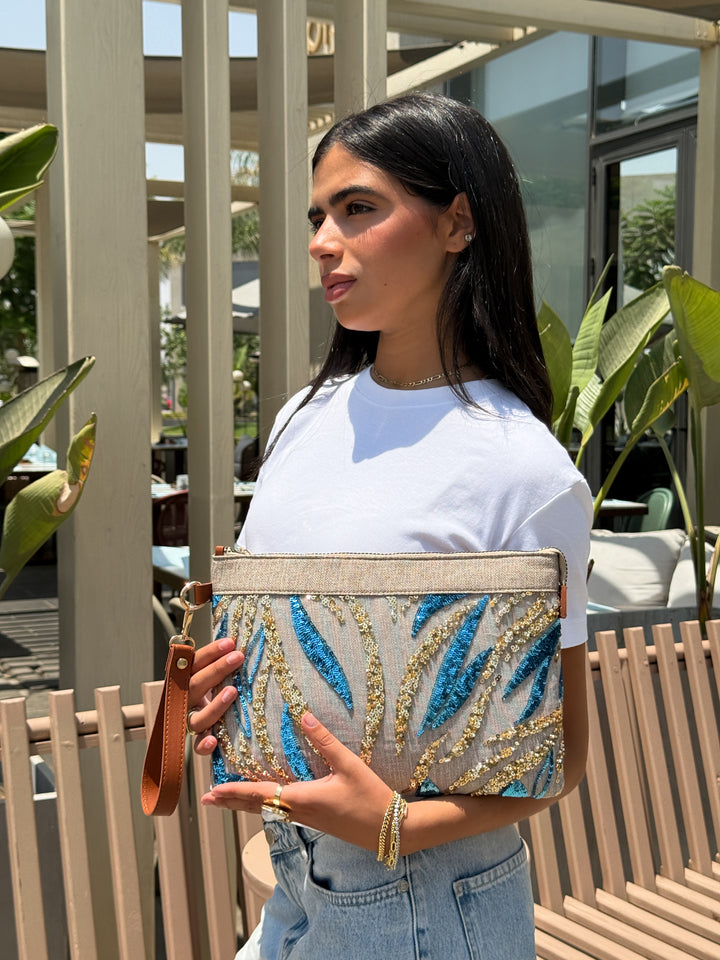 Blue Mirage Statement Clutch