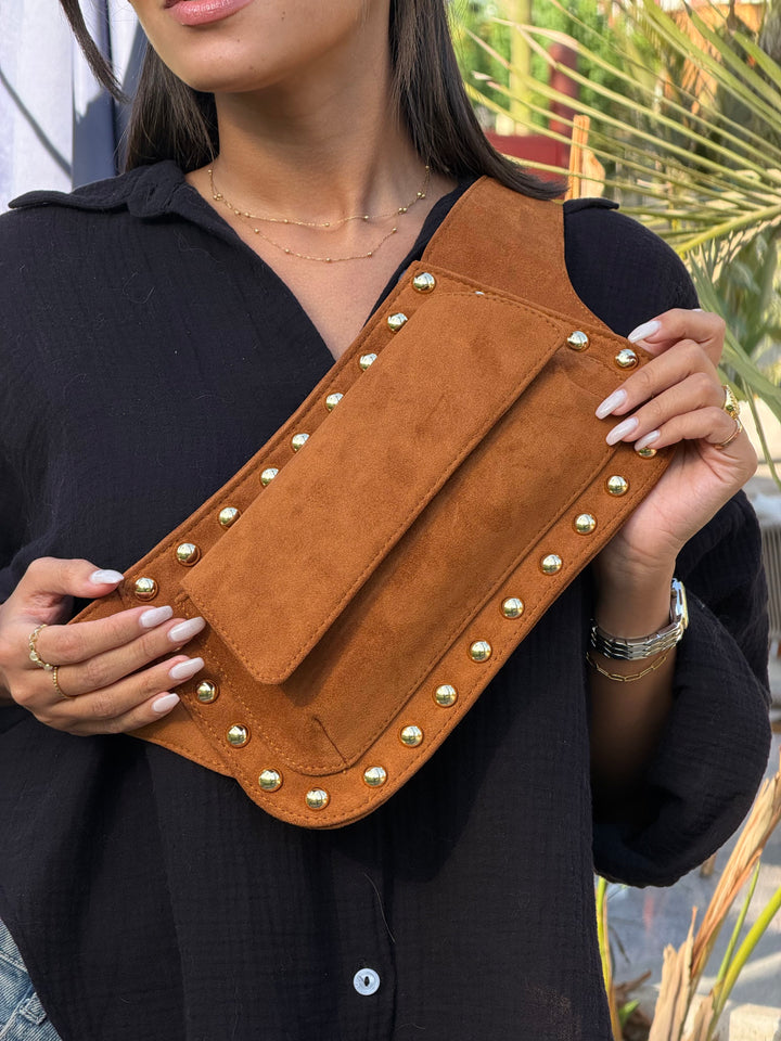The Dakota Studded Waist Bag - Havane