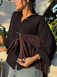 The Paloma Fringe Suede Clutch - Brown