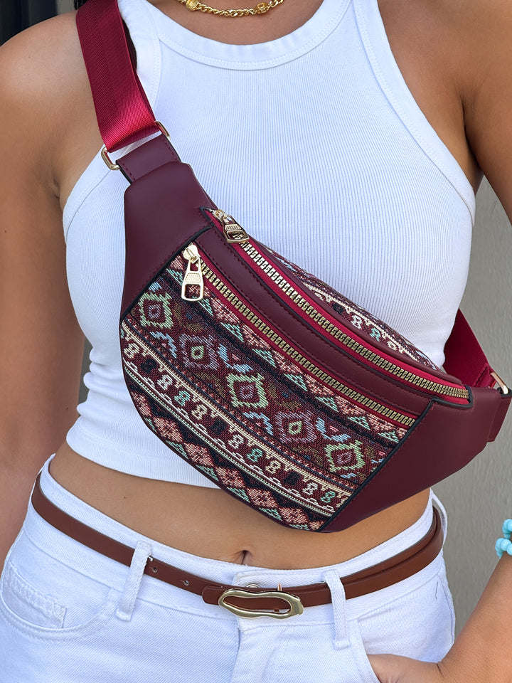 Nomad Crossbody Belt Bag Burgundy