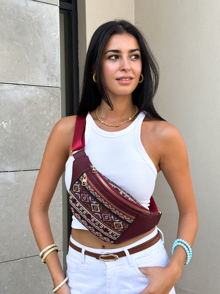 Nomad Crossbody Belt Bag Burgundy