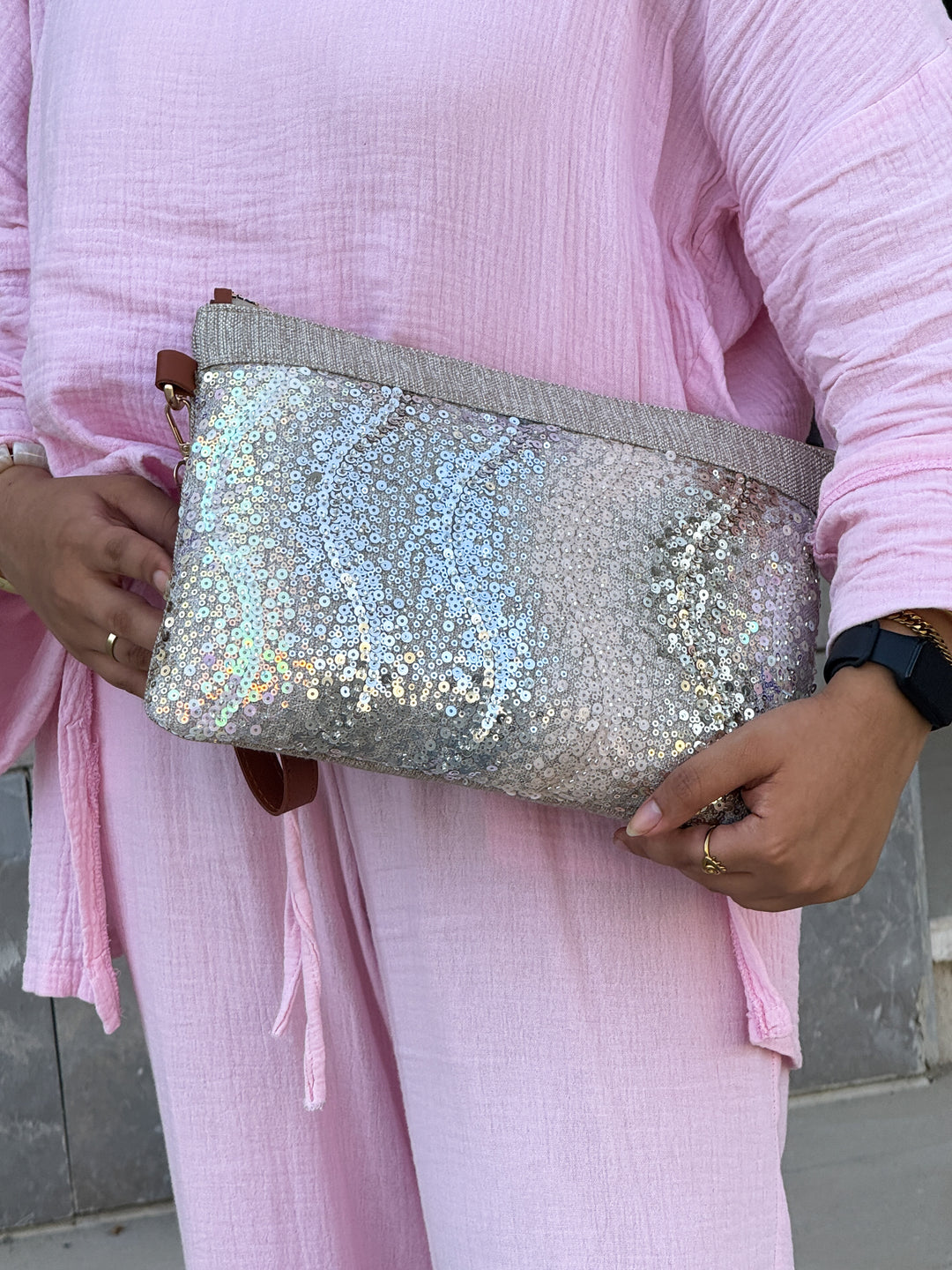 Luna Glow Sequin Evening Clutch