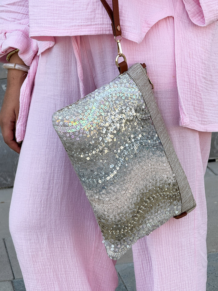 Luna Glow Sequin Evening Clutch