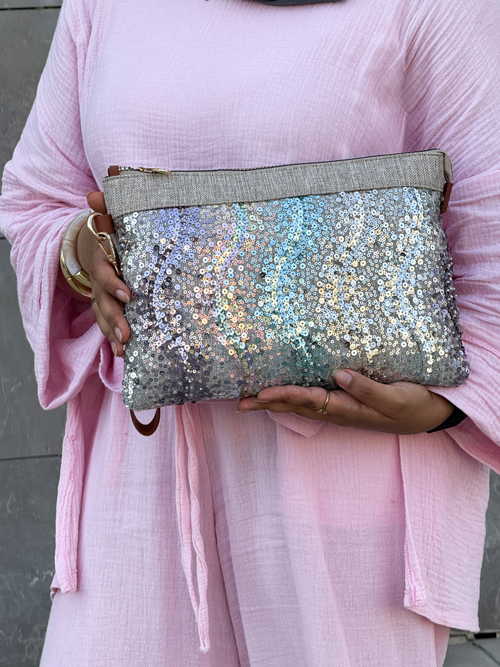 Luna Glow Sequin Evening Clutch