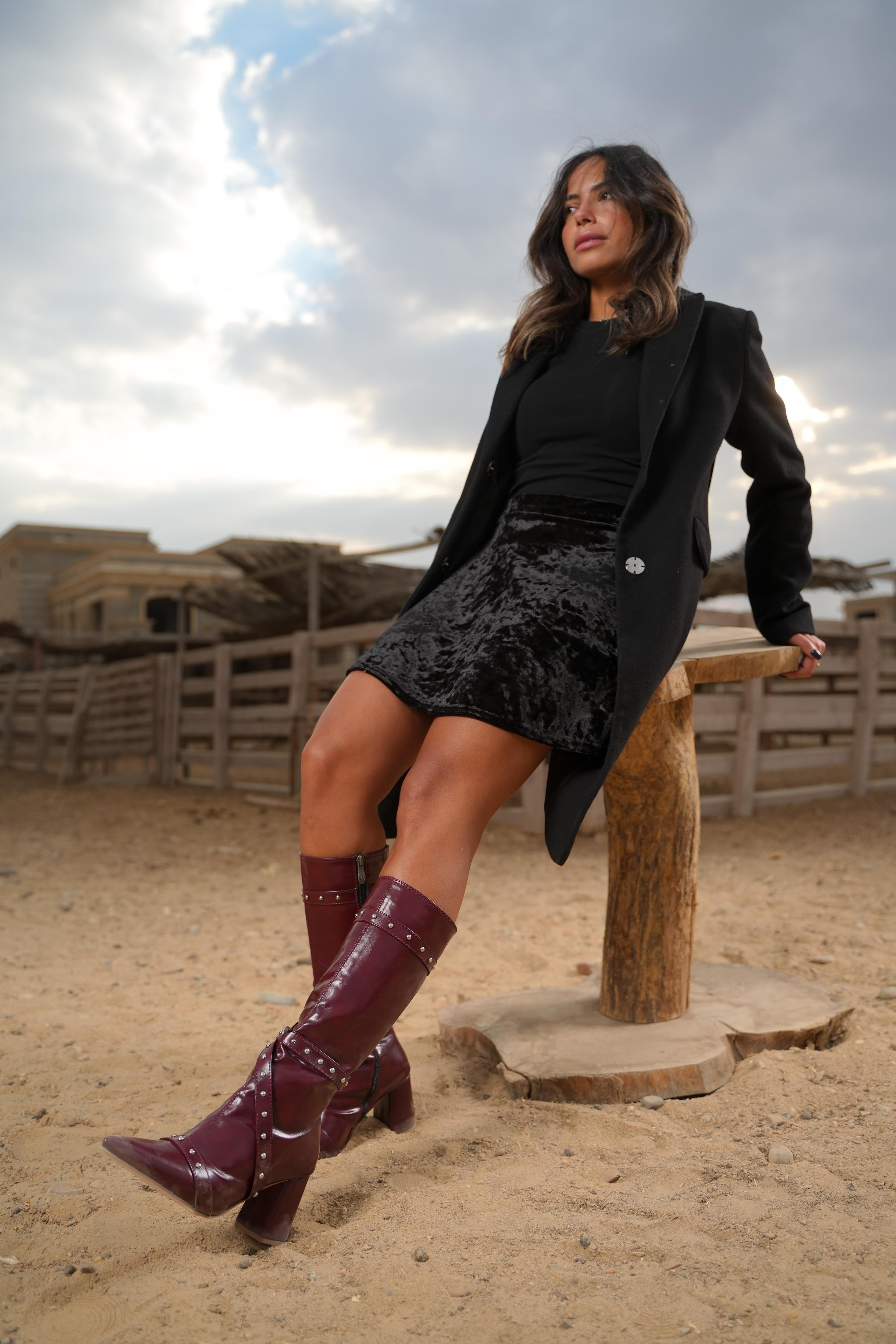 Deep Plum Voyager Knee-High Boot | burgundy – Havva Dose