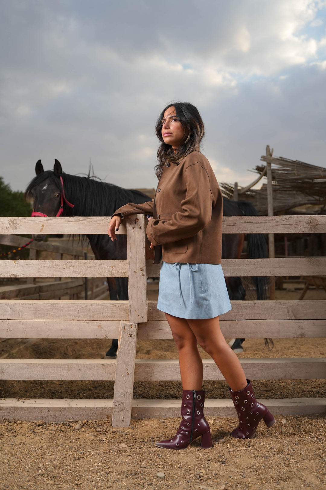 Siren Eyelet Block Boot | Burgundy