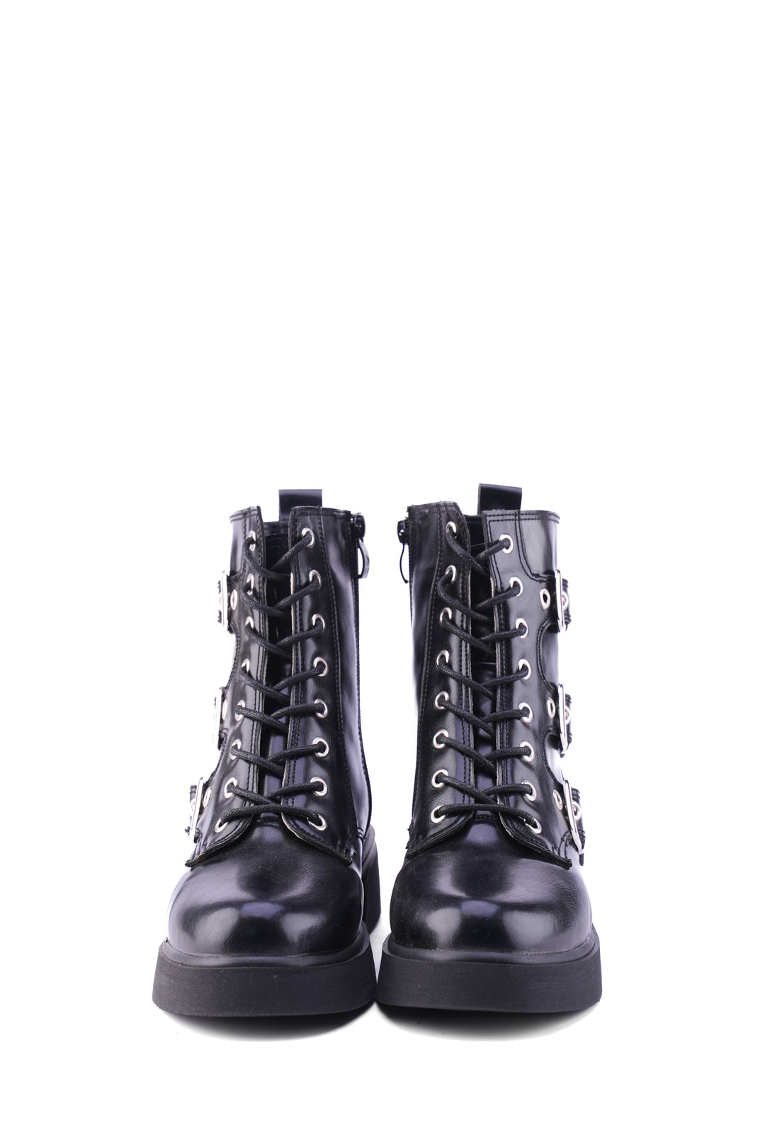 Siren Buckle Combat Boots | Black