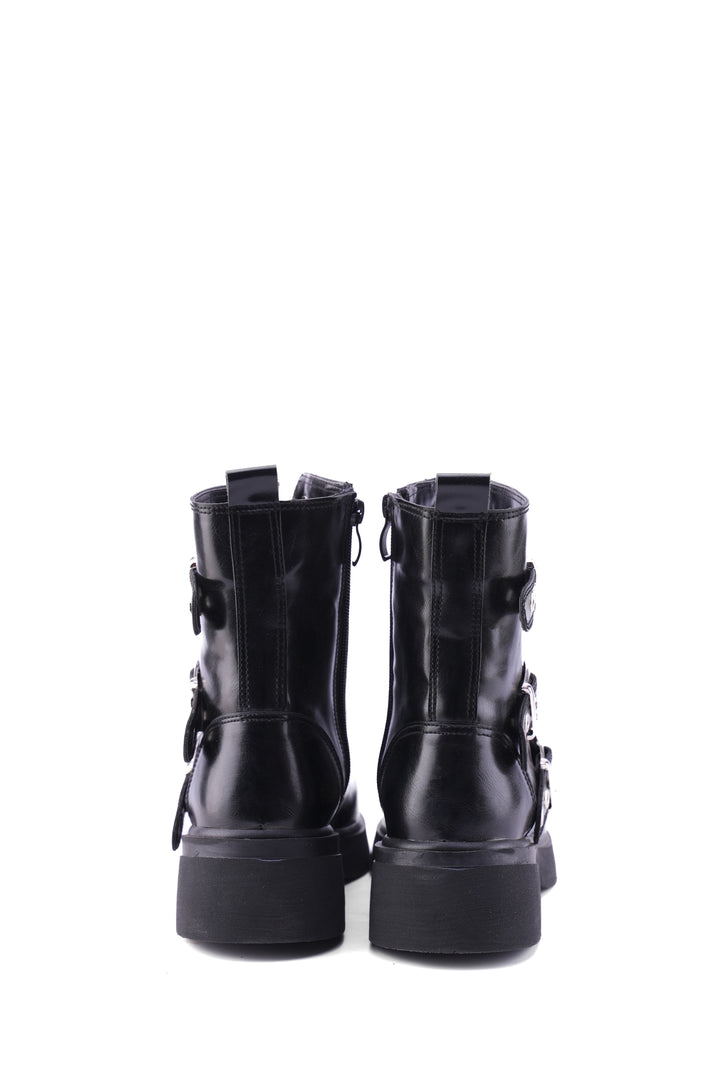 Siren Buckle Combat Boots | Black