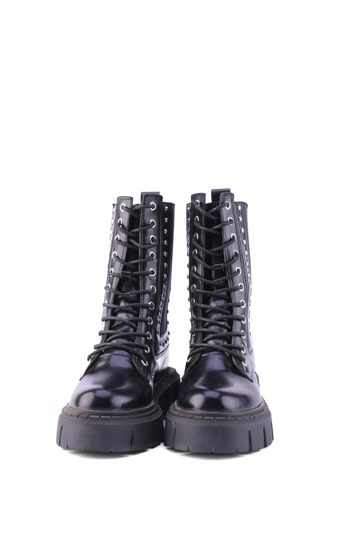 "The Riot" Studded Platform Combat Boots "black"