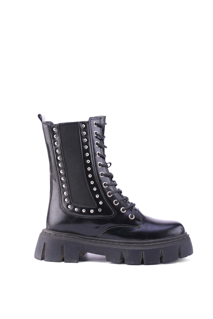 "The Riot" Studded Platform Combat Boots "black"