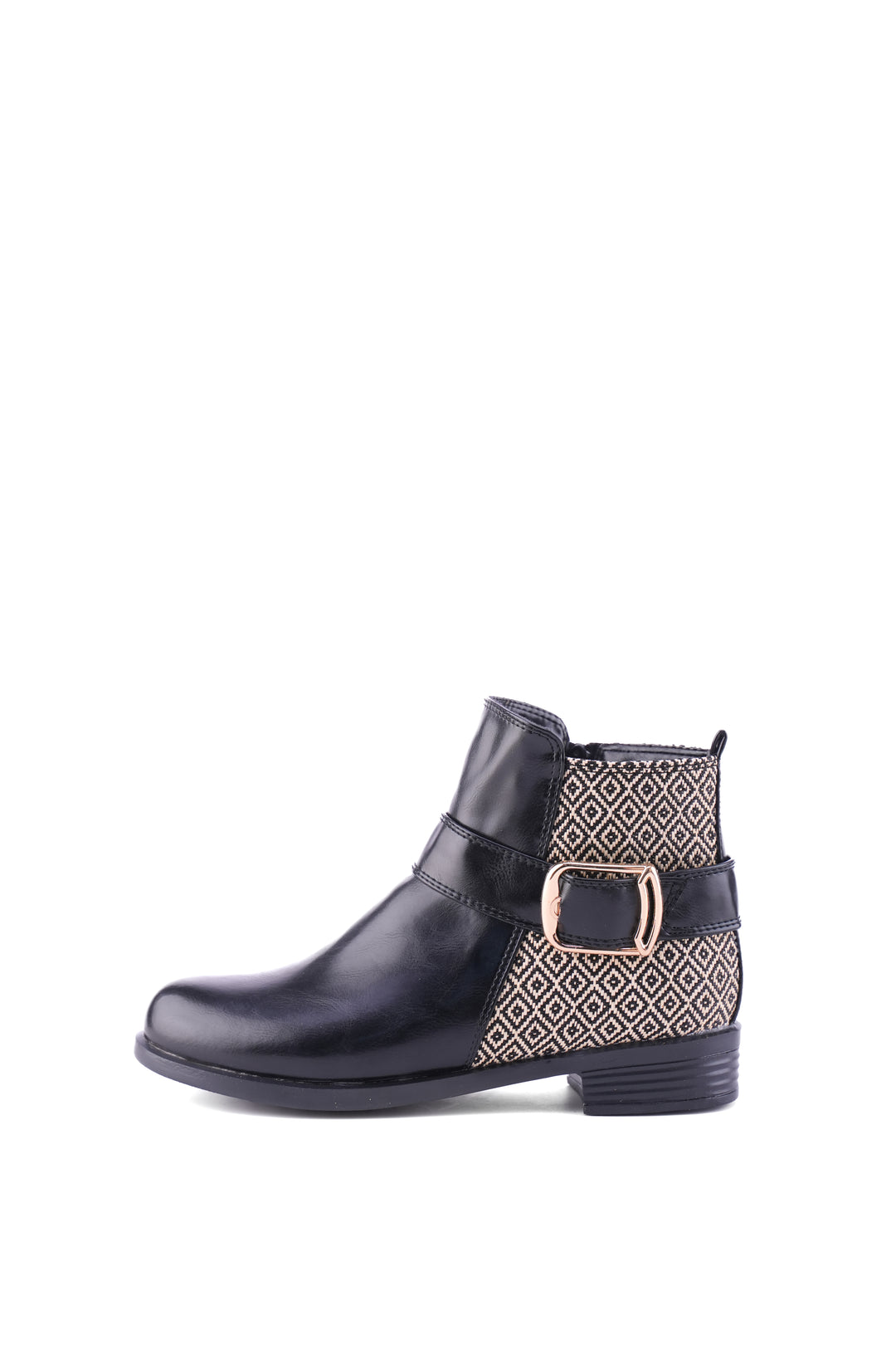 Geoprint Nomad Ankle Booties | Black & Bronze