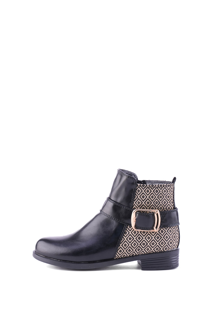 Geoprint Nomad Ankle Booties | Black & Bronze