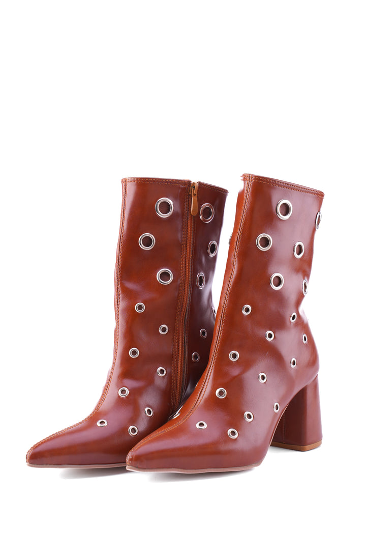 Terra Eyelet High-Heel Boot | Havane