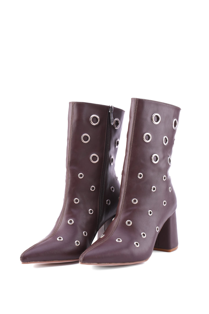 Eclipse Eyelet Block Boot | Dark Brown