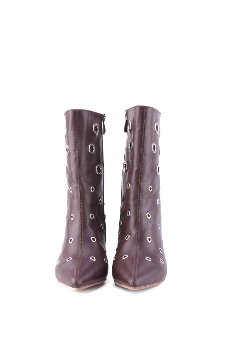 Eclipse Eyelet Block Boot | Dark Brown