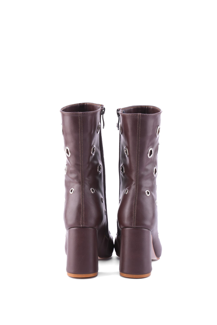 Eclipse Eyelet Block Boot | Dark Brown