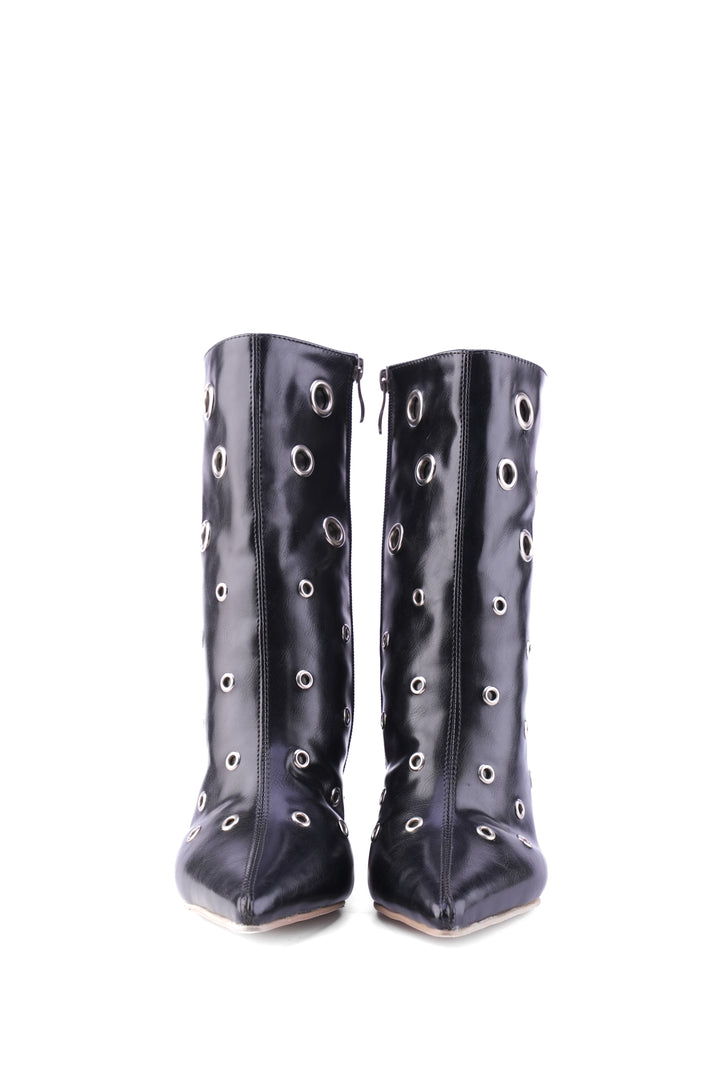 Siren Eyelet Block Boot | Black