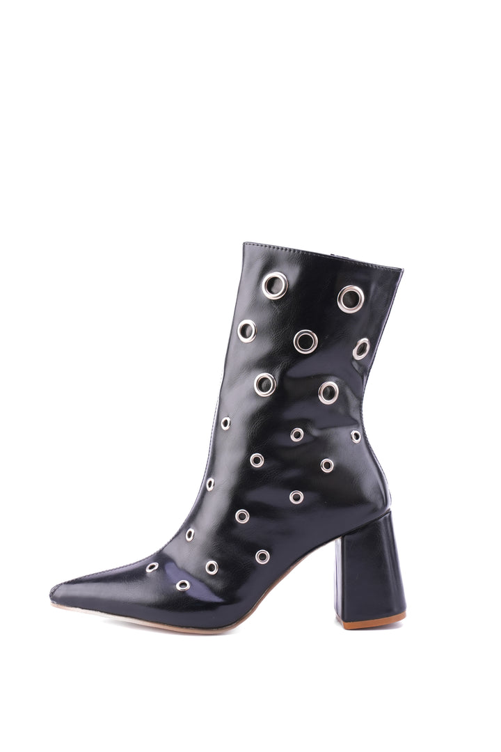 Siren Eyelet Block Boot | Black