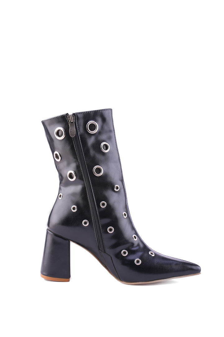 Siren Eyelet Block Boot | Black