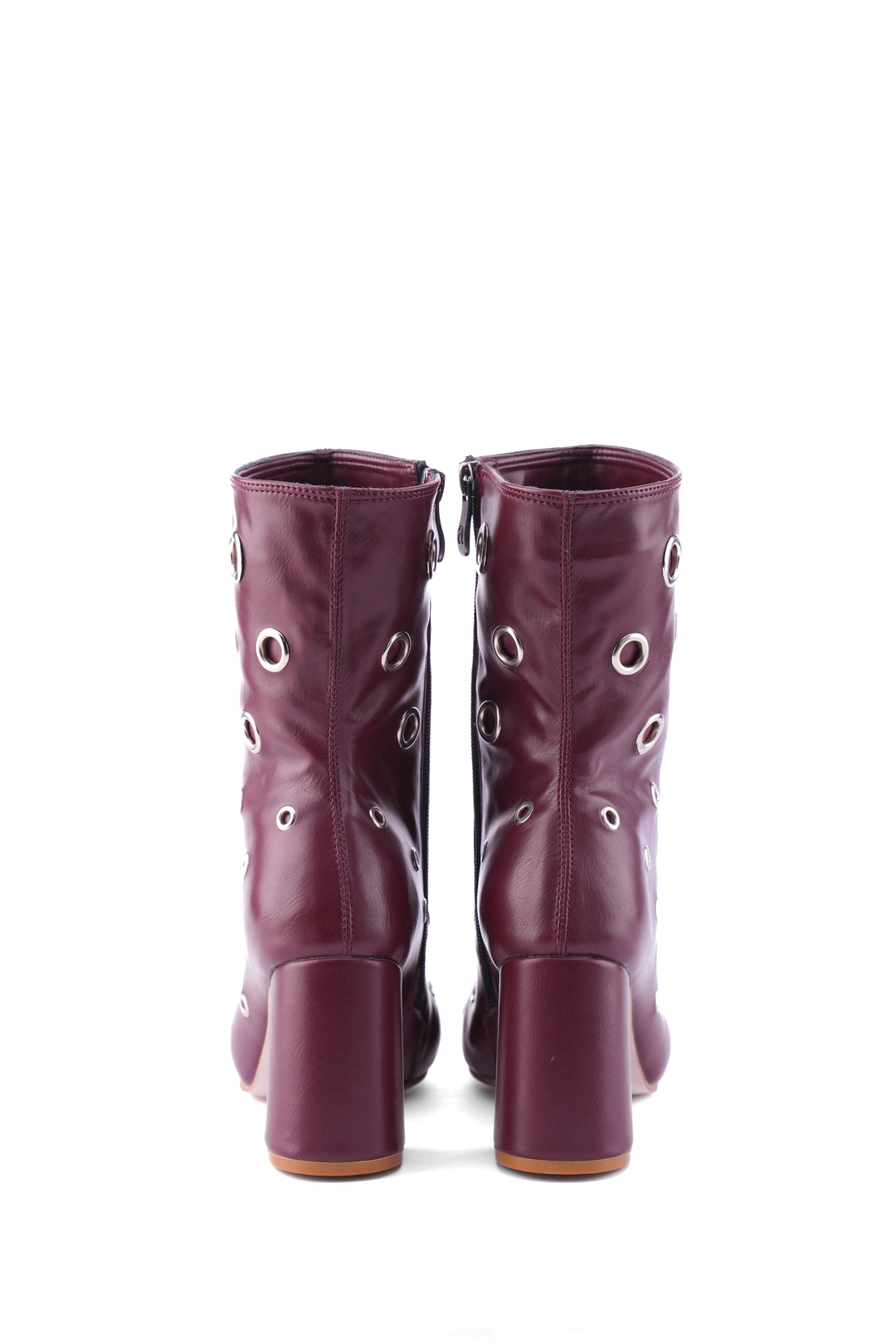 Siren Eyelet Block Boot | Burgundy