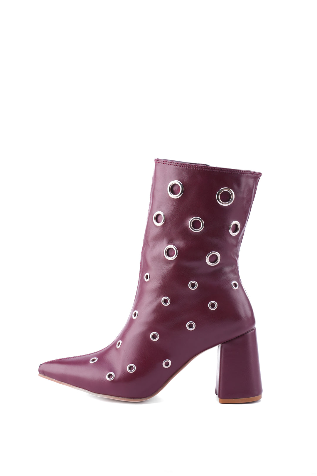 Siren Eyelet Block Boot | Burgundy