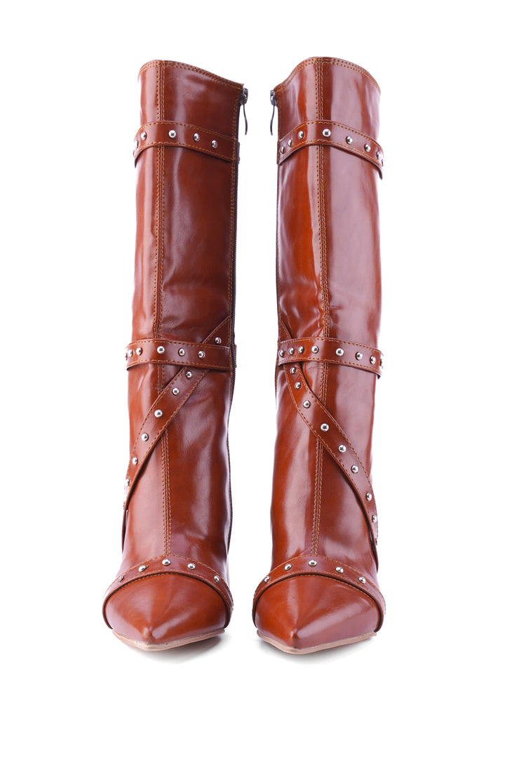 Cognac Voyager Knee-High Boot | Havane