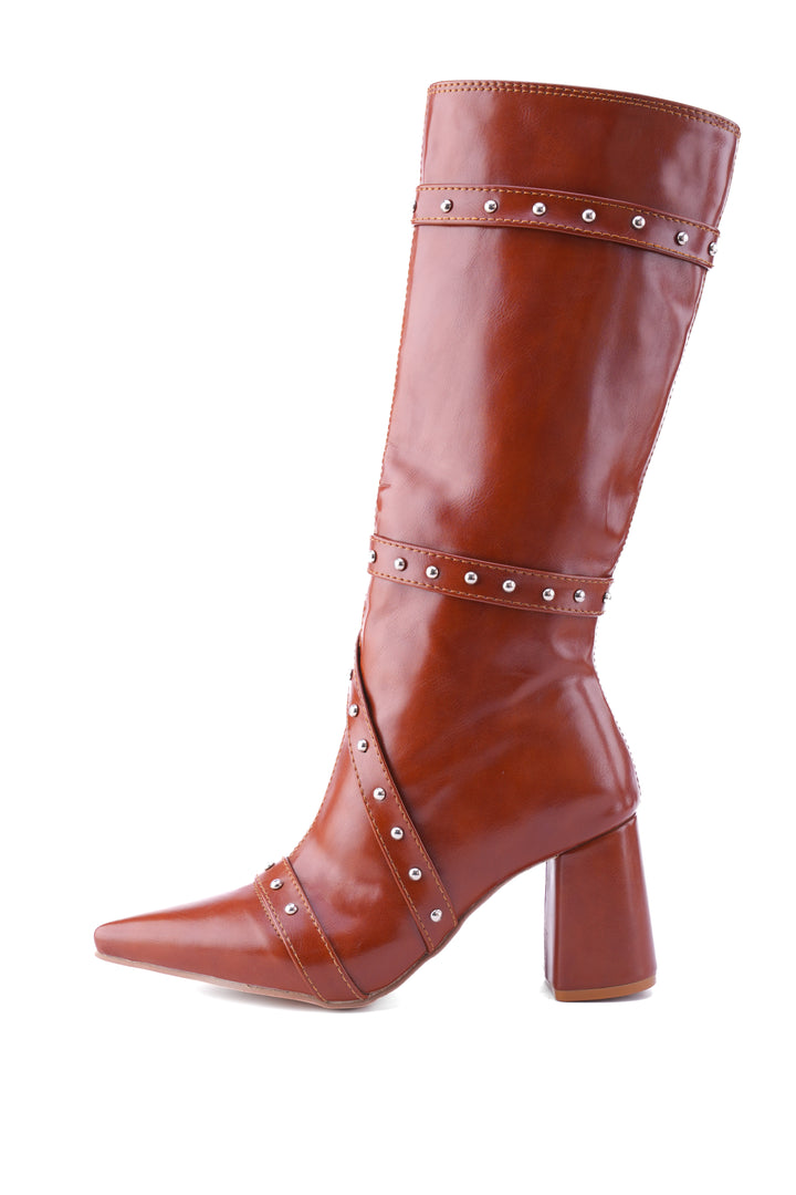 Cognac Voyager Knee-High Boot | Havane