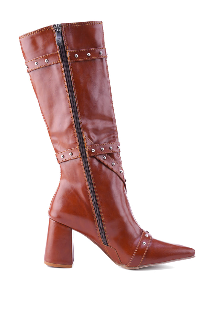Cognac Voyager Knee-High Boot | Havane