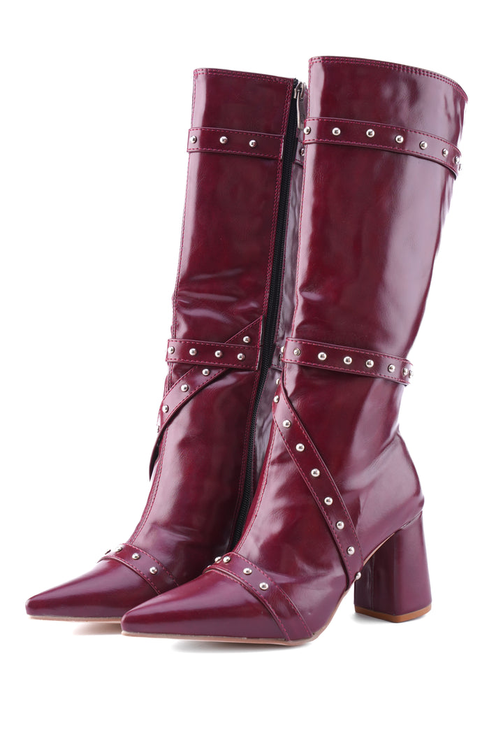 Deep Plum Voyager Knee-High Boot | burgundy
