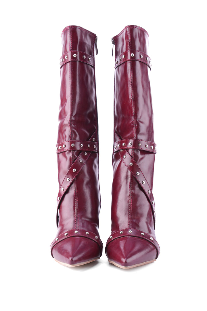 Deep Plum Voyager Knee-High Boot | burgundy