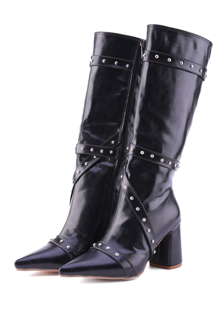 Deep Plum Voyager Knee-High Boot | Black