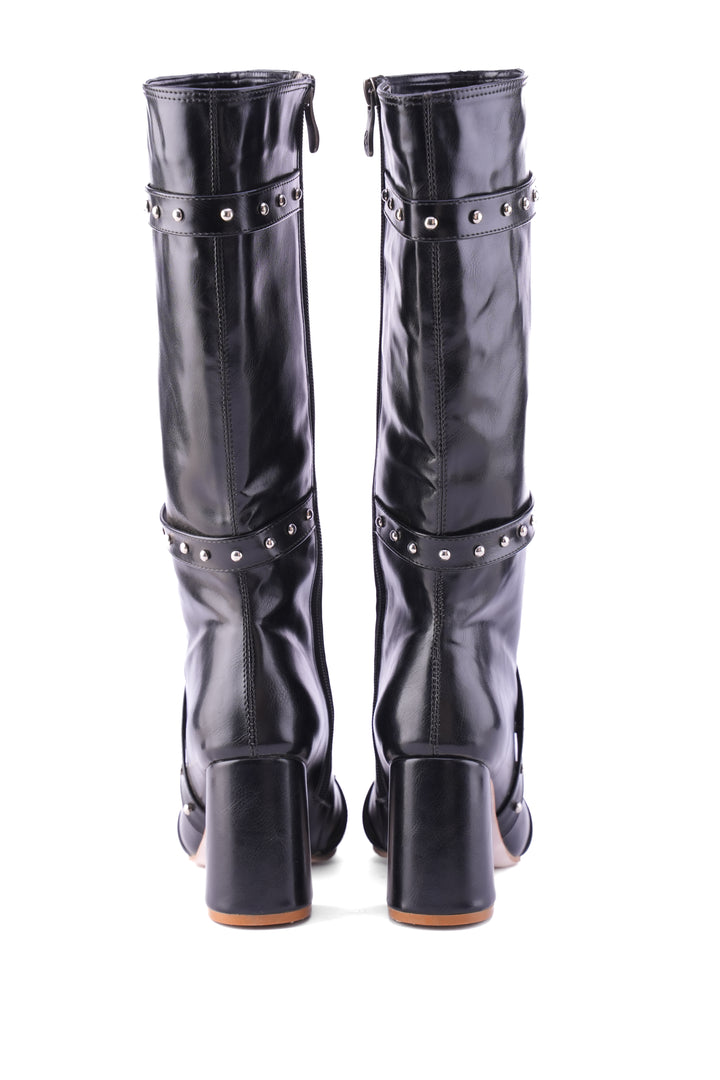 Deep Plum Voyager Knee-High Boot | Black