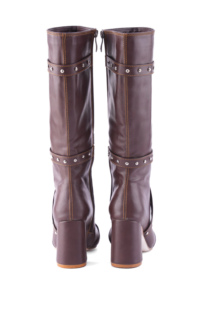 Deep Plum Voyager Knee-High Boot | Brown