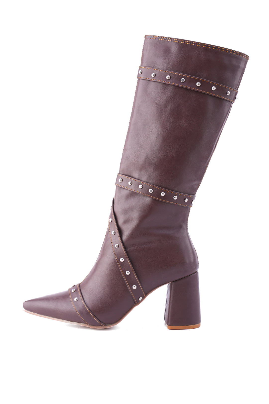 Deep Plum Voyager Knee-High Boot | Brown