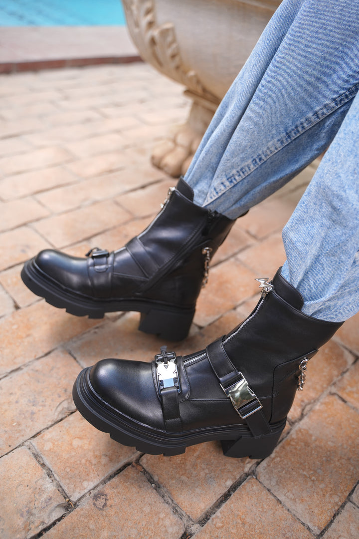 Rebel Chain Boots | Black
