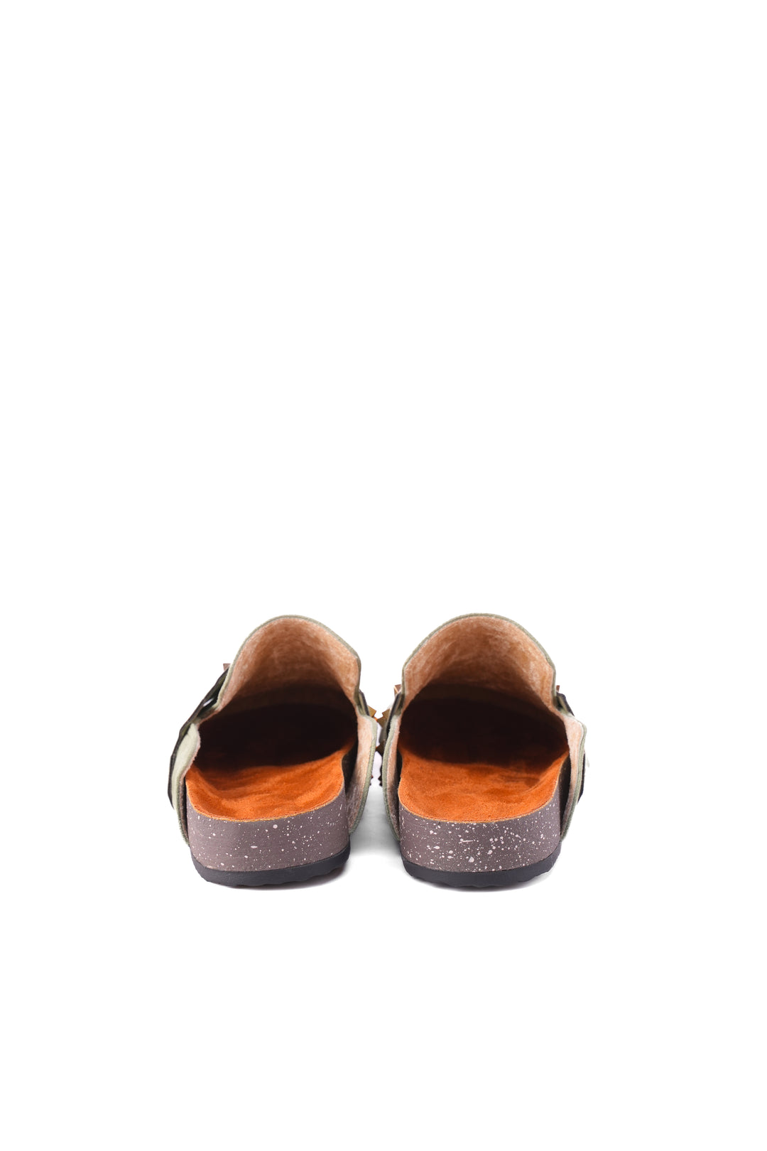 Mint Suede Slip-On Mules with Gold Studs