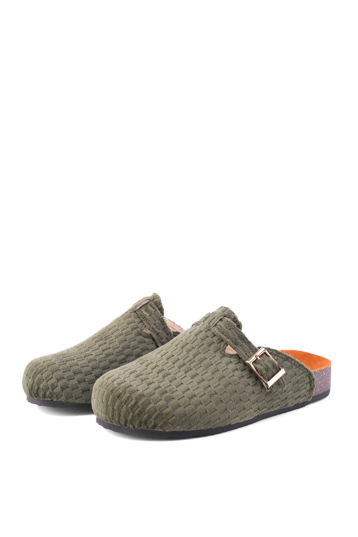 Terra Ribbed Comfort Clogs | Olive Green