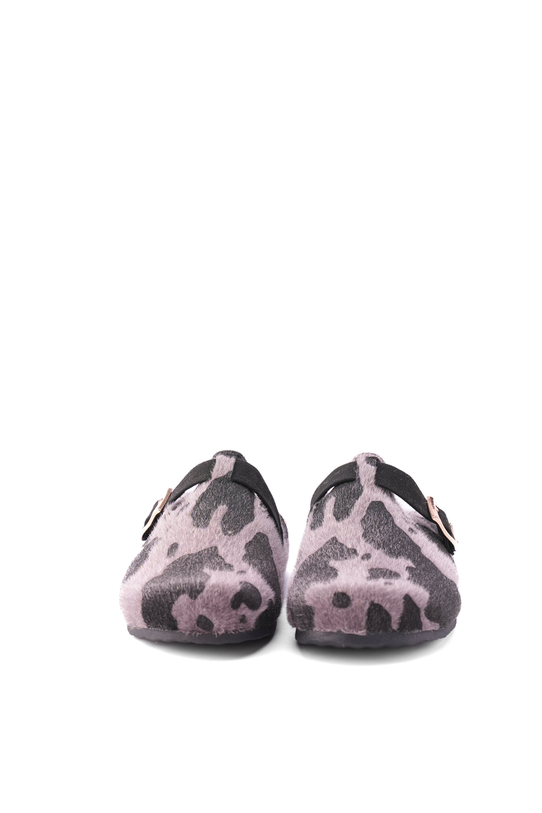 Mirage Cow Print Clogs | Gray & Black