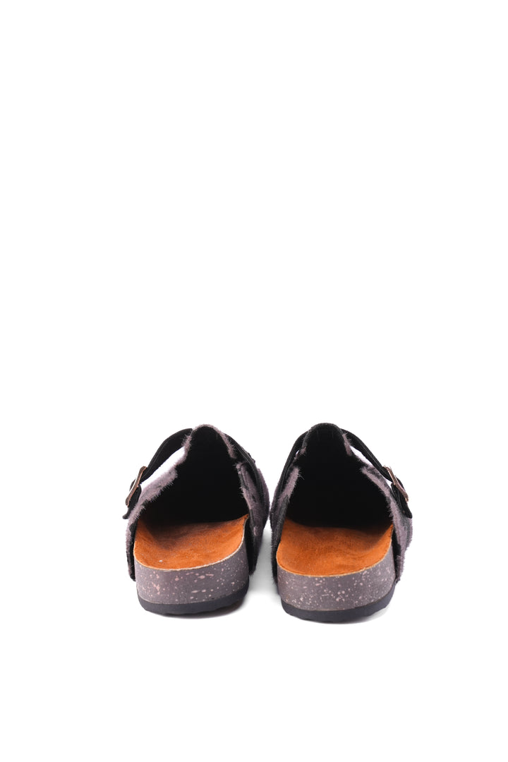 Mirage Cow Print Clogs | Gray & Black