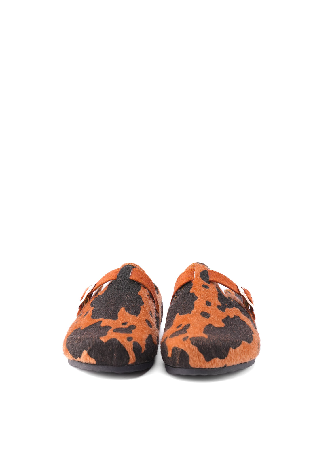 Terra Cow Print Clogs | Cognac & Black