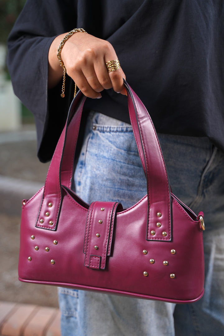 The Bordeaux Grace Shoulder Bag | Burgundy
