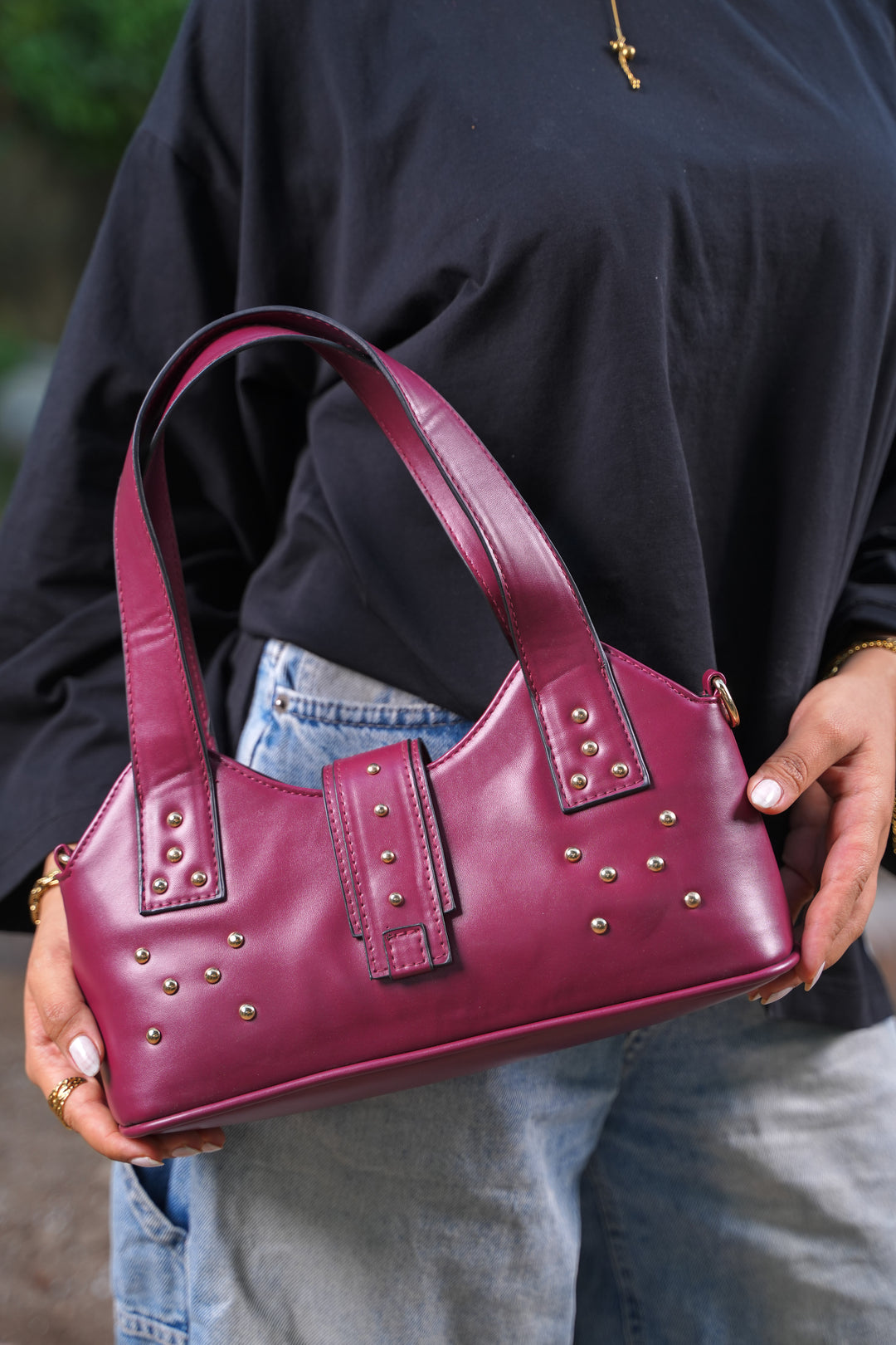 The Bordeaux Grace Shoulder Bag | Burgundy