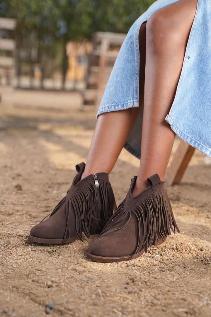 The Wild Heart Suede Ankle Booties |Brown