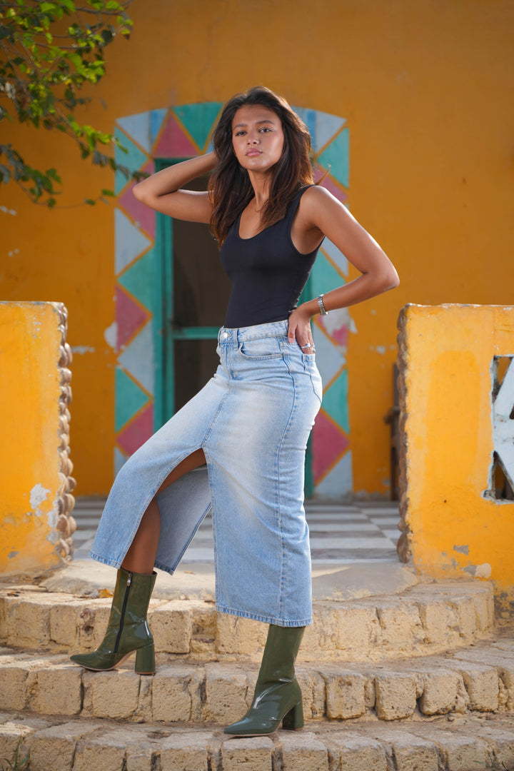 Siren Square Block Boot | Olive Patent