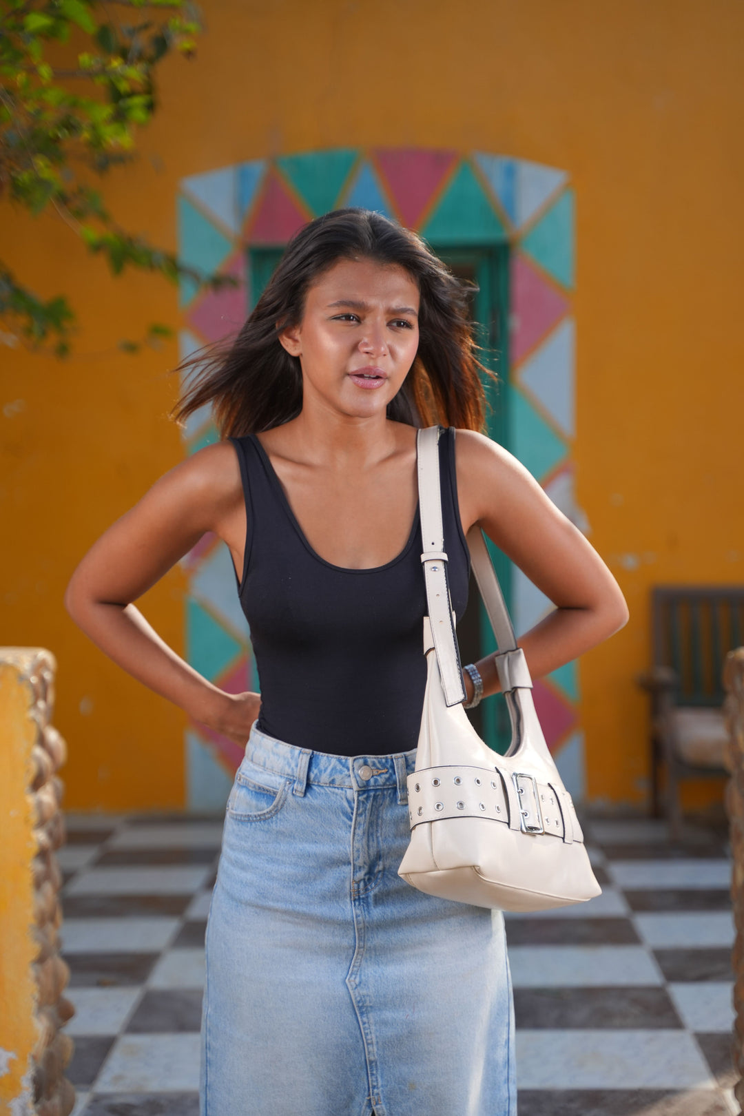 The Verona Belt Shoulder Bag | beige