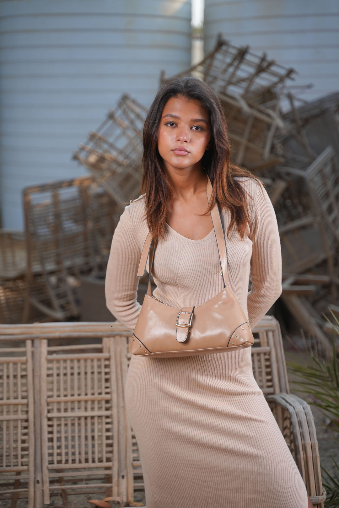The Siena Buckle Shoulder Bag | Cafe