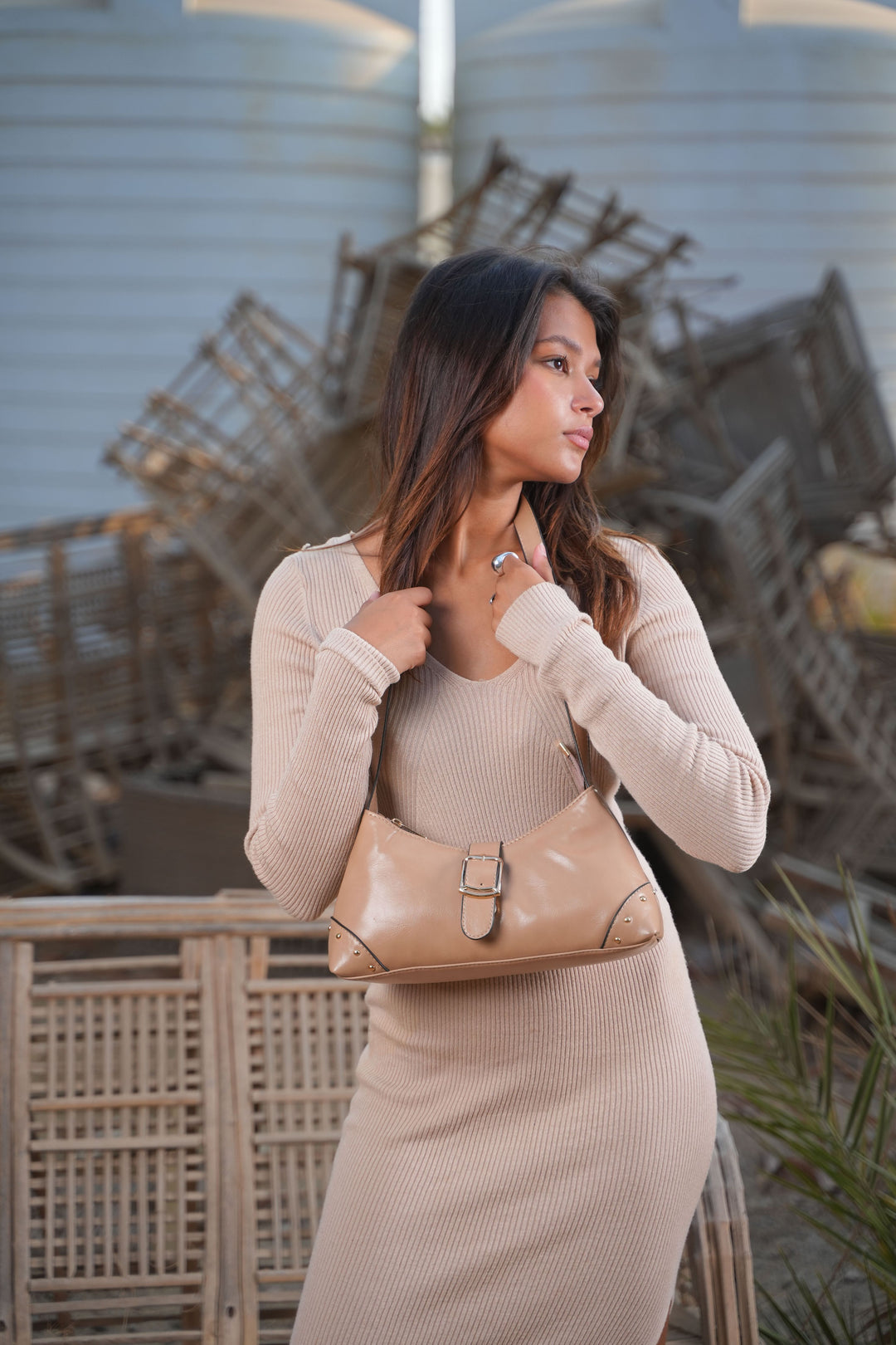 The Siena Buckle Shoulder Bag | Cafe